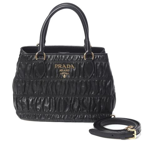 Prada Ladies Black Calf Leather Borsa Mano Tote Bag 1BA172 ..